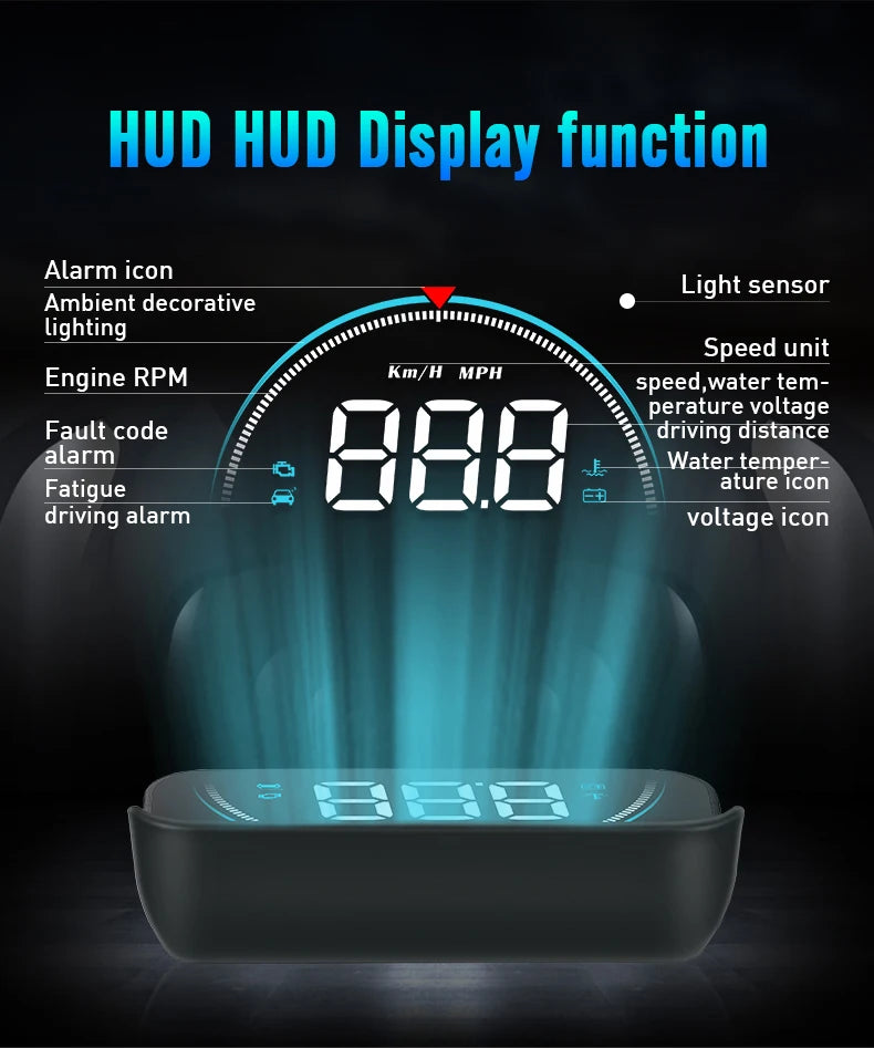 Hot Selling M8 Head up Display Car HUD Digital Speedometer Original OBD2 With Multiple Function