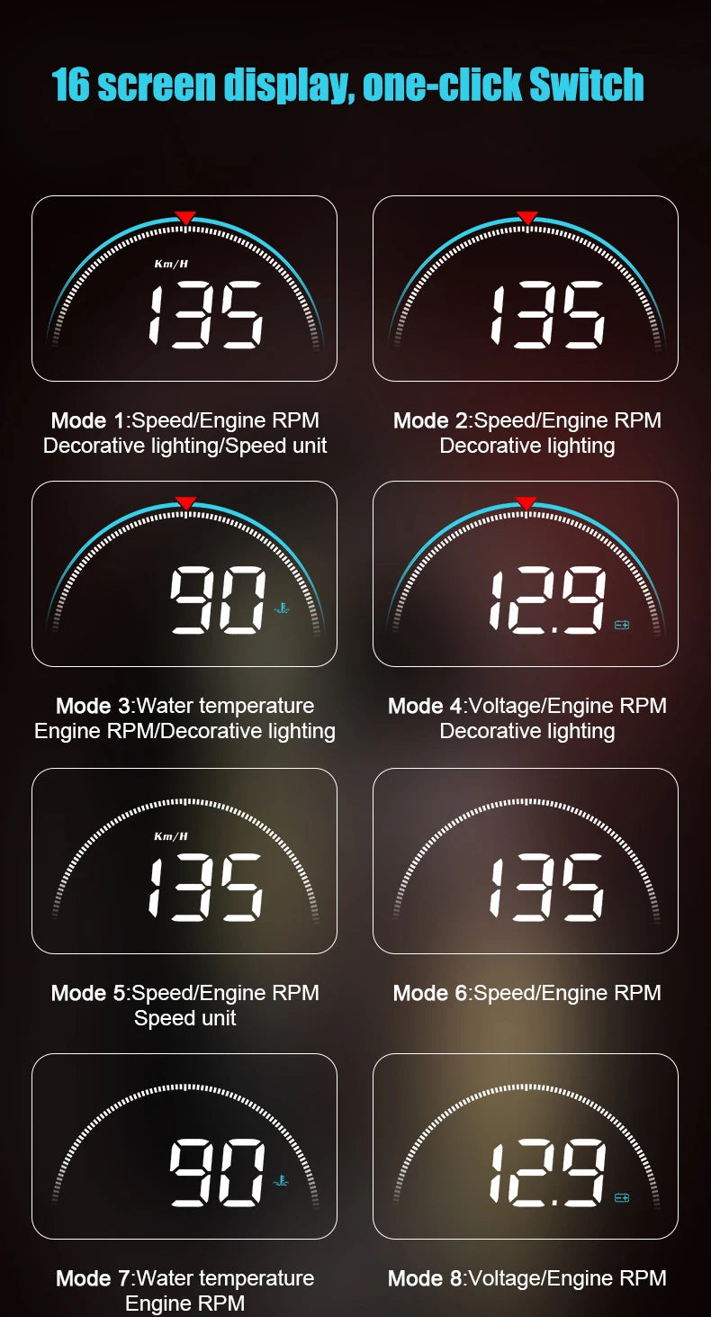 Hot Selling M8 Head up Display Car HUD Digital Speedometer Original OBD2 With Multiple Function